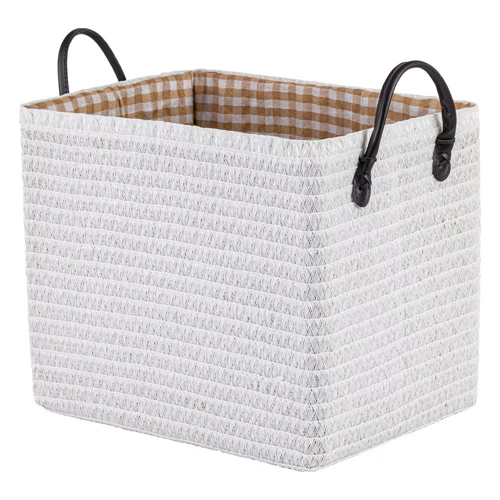 Woven Storage Basket for Clothes Shoes Organizer Bin with Handles - Image 54