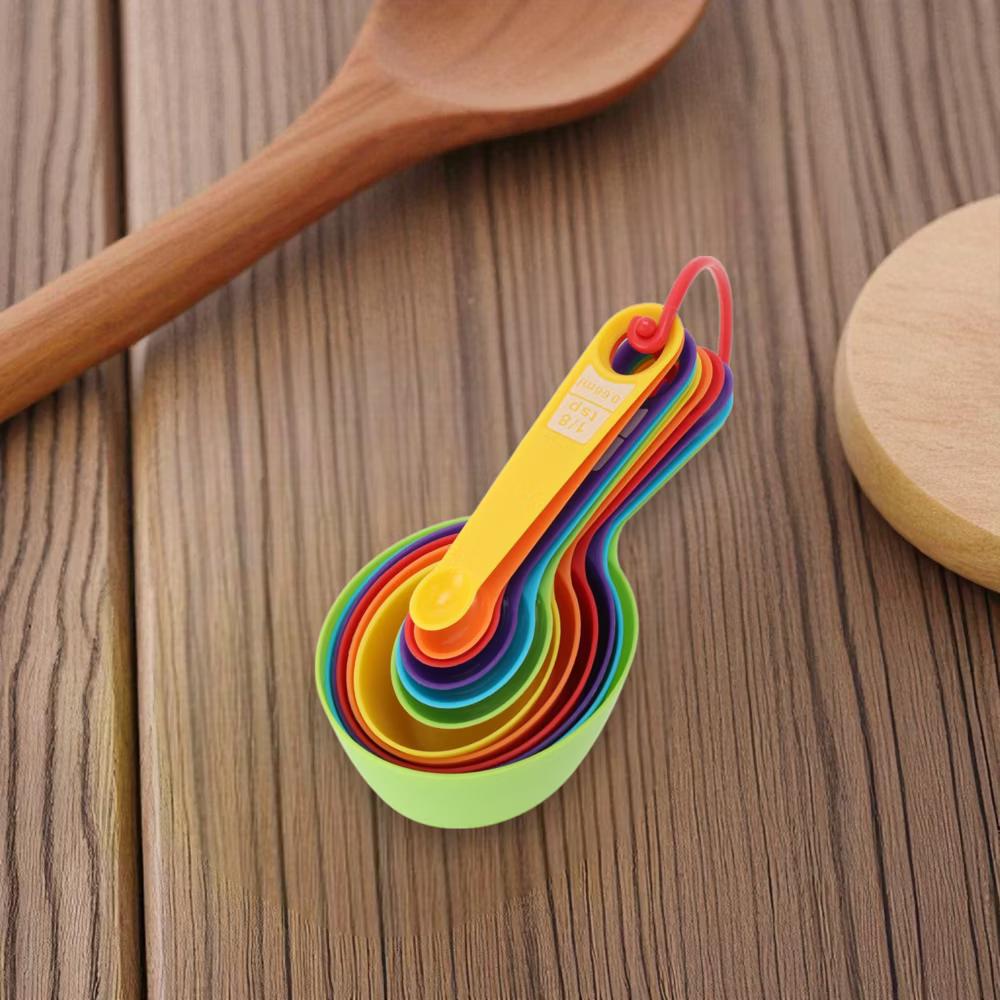 Measuring Cups 12-Piece Measuring Set Cups and Spoons Dishwasher Safe Plastic Assorted Color 1 Set - Image 3