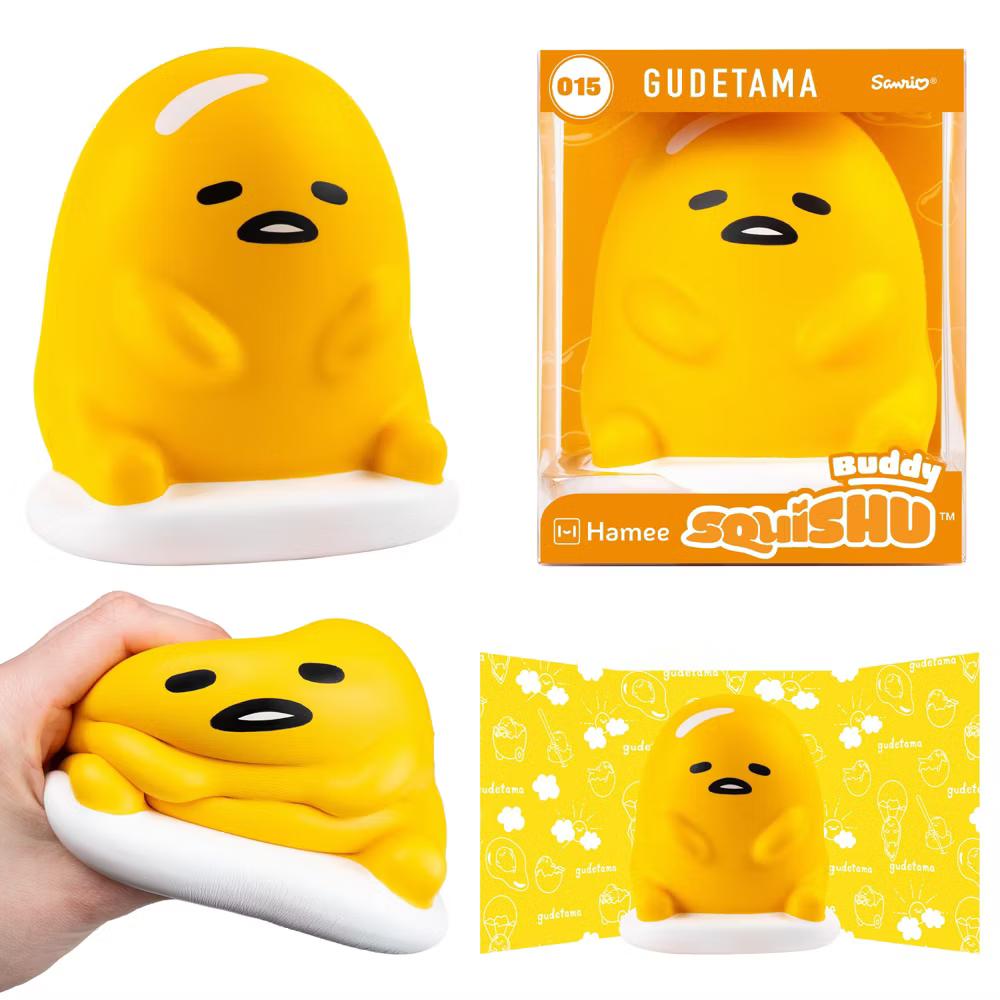 SquiSHU Buddy Characters Official Merchandise Soft Toy Squishy Jumbo Size Collectible - Gudetama