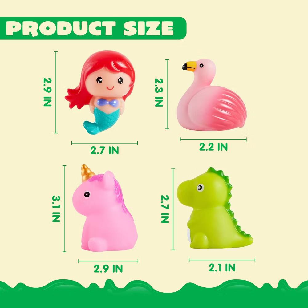 12Pcs Light Up Bath Toys, Toddler LED Bathtub Mermaid Toy, Baby Bathtime Floating Rubber Shower Toy for Infant Baby Kids Boy Girl Gift - Image 6