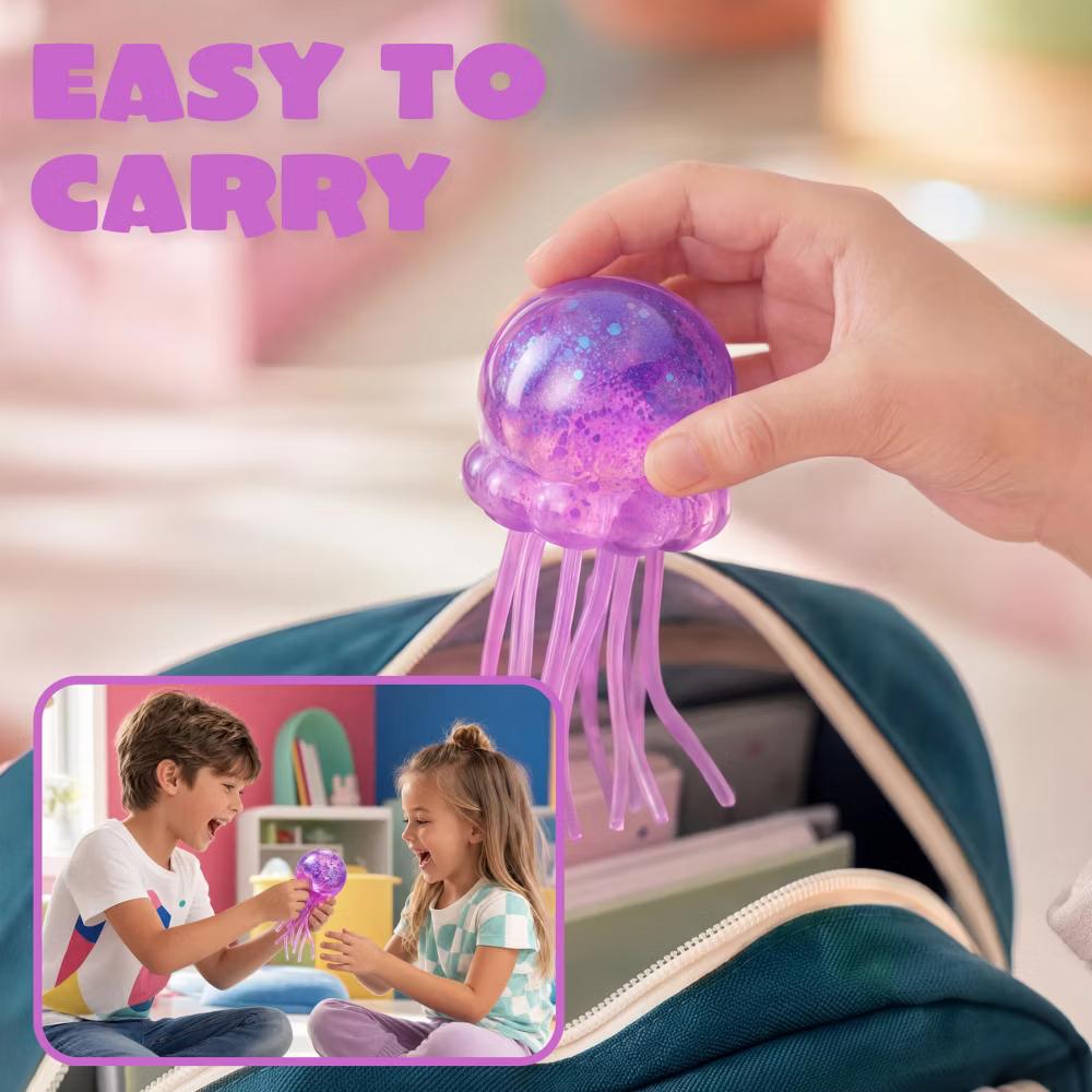 3-Pack Jellyfish Squishy Sensory Squeeze Toys, Stress Relief Anxiety Fidget Toy, Summer Party Favors & Birthday Gifts for Kids Adults - Image 5