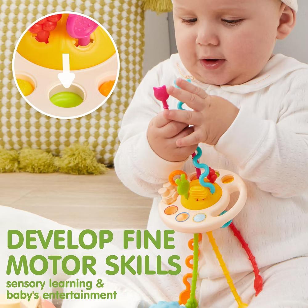 Montessori Toys for Baby 0-3-6-12 Months, 4-in-1 Food-Grade Sensory Toys, Infant Stacking Circles Teether, Learning Gifts for Baby Girls Boys - Image 4