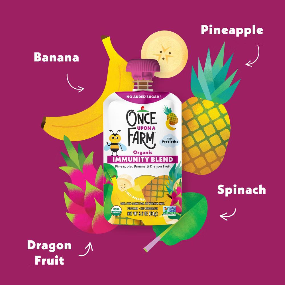 Organic Pineapple, Banana & Dragon Fruit Immunity Blend ' Snack - 3.2oz - Image 10