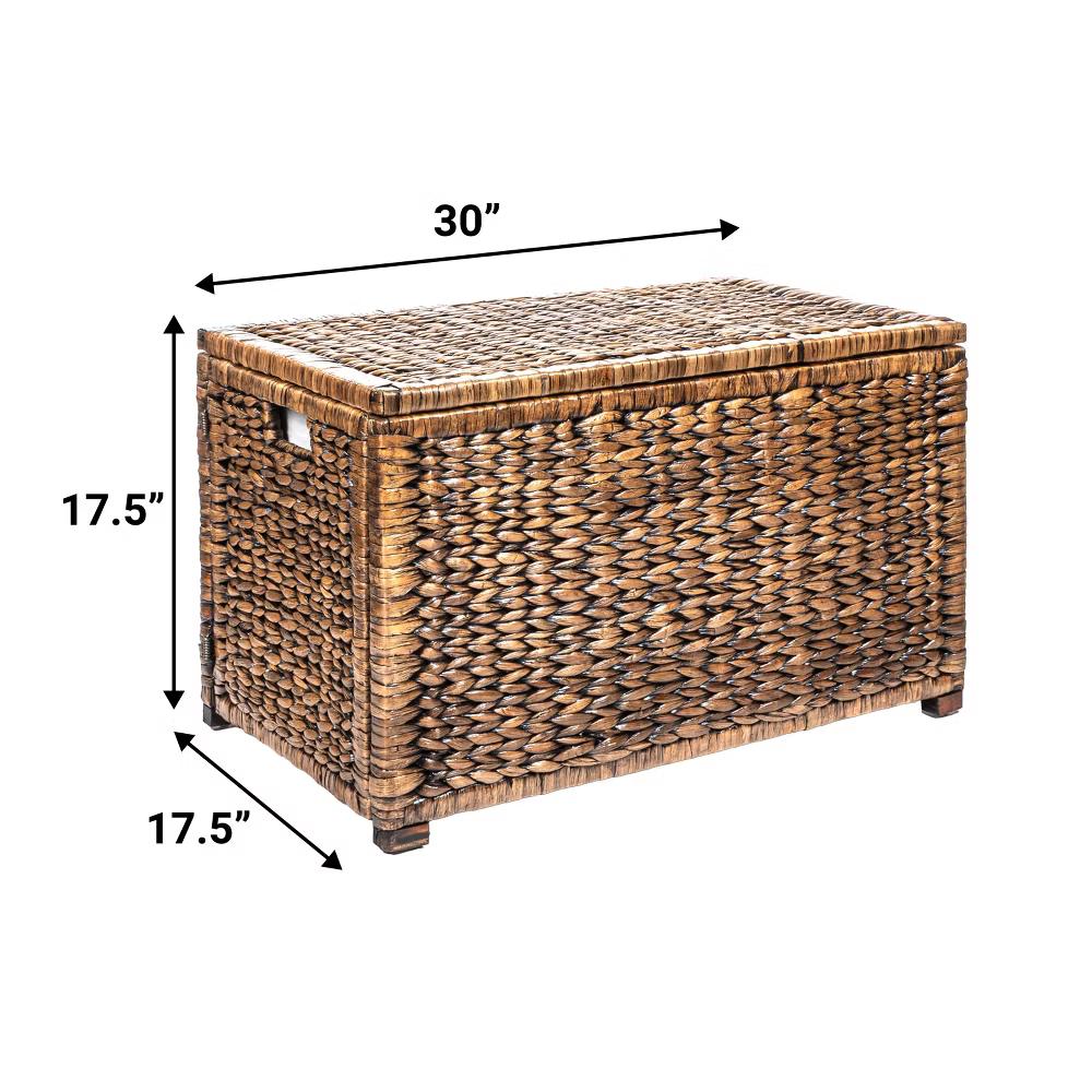 happimess Anada 30" Handwoven Wicker Weave Storage Trunk - Image 5