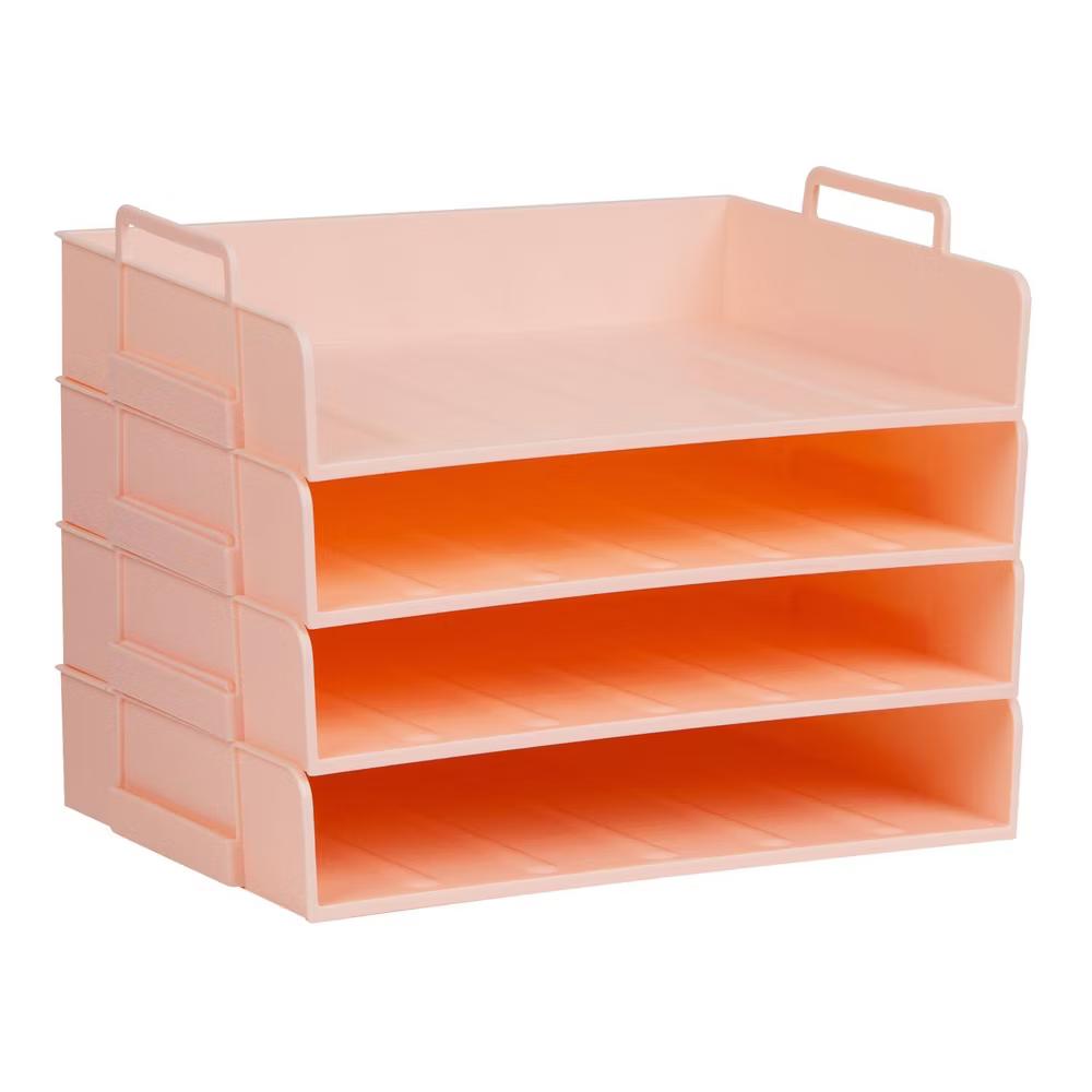 Organizer File Storage Plastic Pink - Image 3