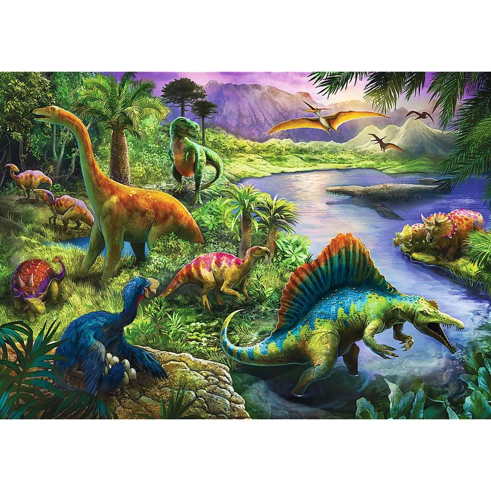 Red 200 Piece Kids Puzzle - Hungry Dinosaurs - Image 3