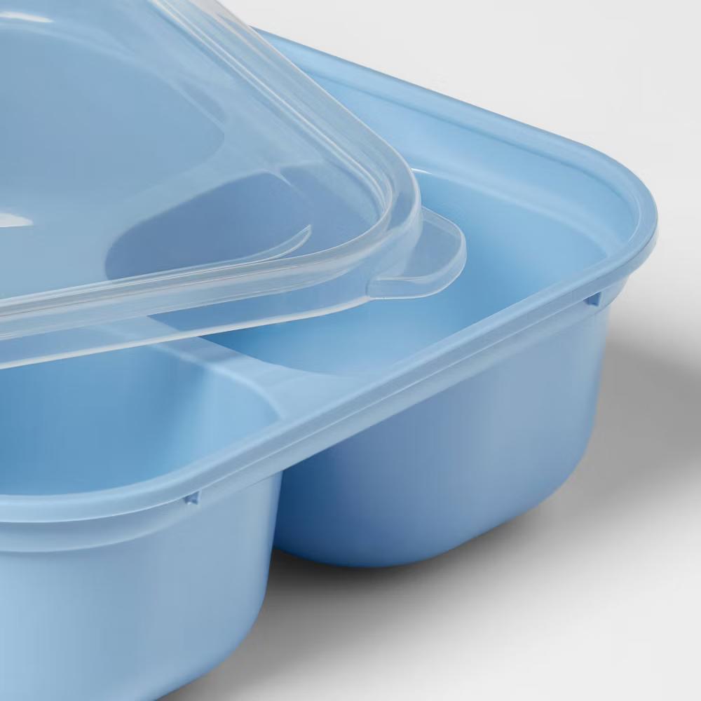 10pc (Set of 5) Plastic Divided Snack Food Storage Container Set - Image 8