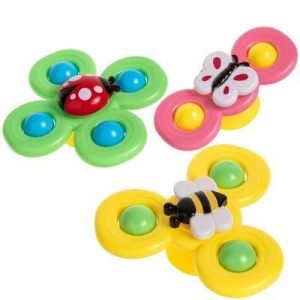Suction Cup Spinner Toys for Toddlers, Suction Cup Fidget Spinner Bath Toys, Spinning Top Baby Sensory Toys for Toddlers 1-3 Boys Girls, Baby Spin Toy