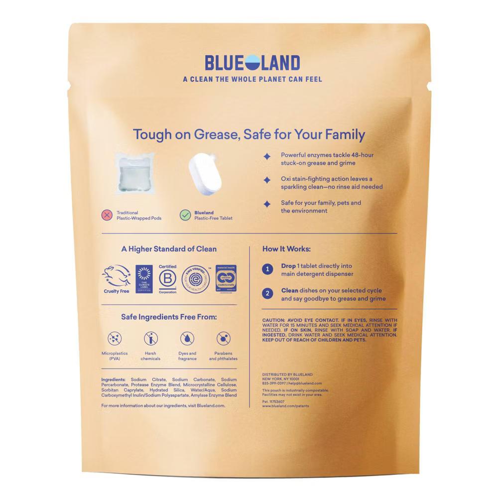 Blueland Lemon Zest Dishwasher Detergent Tablets - 9.5oz/40ct: Bleach-Free, Hypoallergenic, Vegan - Image 12