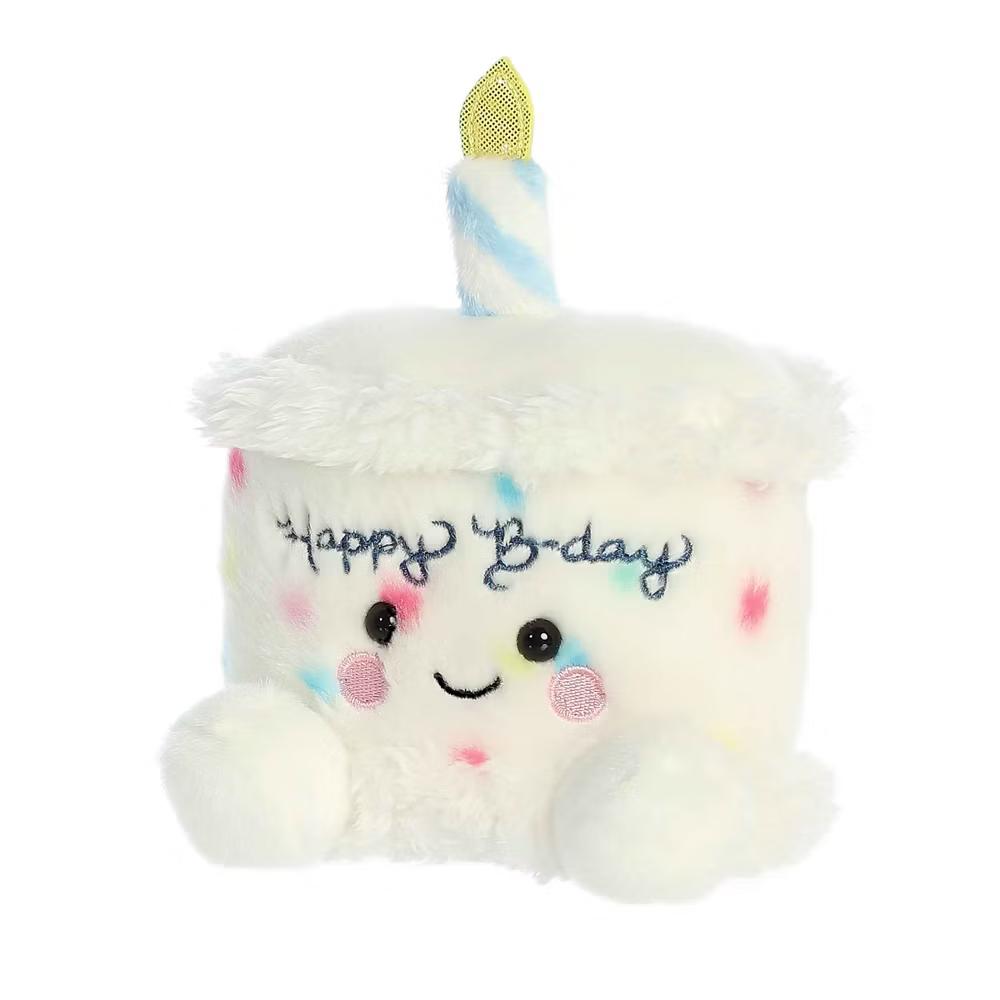 Small Happy B'Day Cake Palm Pals Adorable Stuffed Animal White 5.5" - Image 6