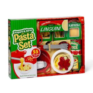Prepare & Serve Pasta Play Food Set: Creative Pretend Kitchen Accessories, 55 Pieces
