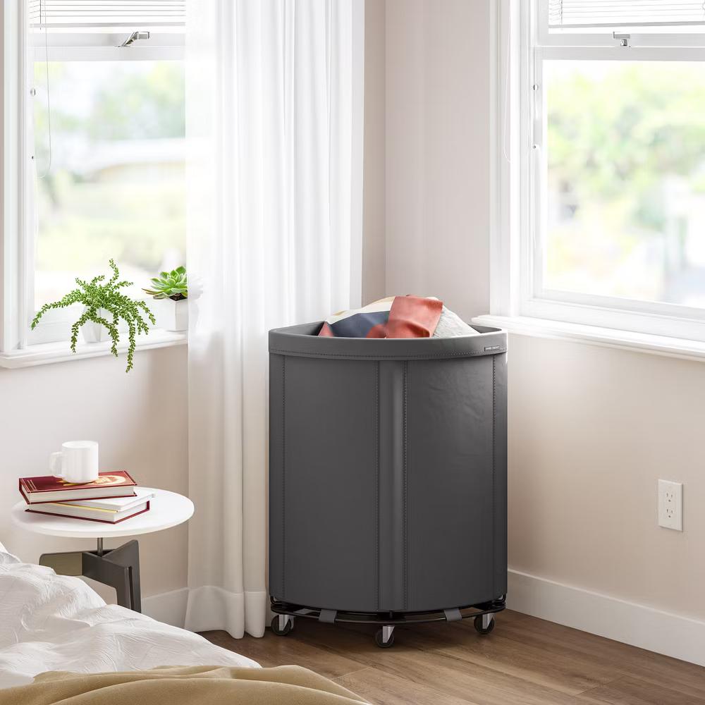 Seville Classics Heavy-Duty Rolling Corner Laundry Room Hamper - Image 11