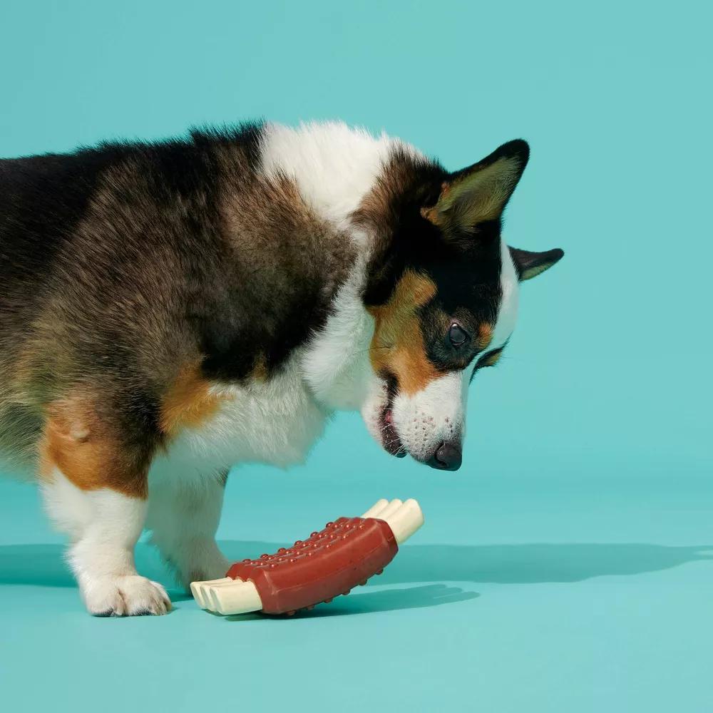 Super Chewer Wreck of Ribs Dog Toy: Scented, Stuffing Free, Nylon Rubber, Large Medium Breeds - Image 3