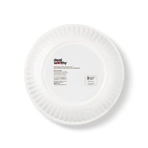 Coated Disposable Paper Plates 9" - 120ct - Microwave-Safe, BPA-Free, Stackable, Round