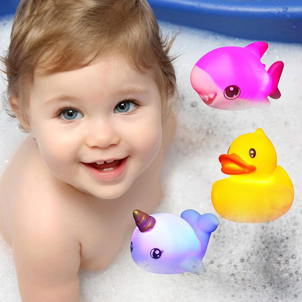 12Pcs Light Up Bath Toys, Toddler LED Bathtub Mermaid Toy, Baby Bathtime Floating Rubber Shower Toy for Infant Baby Kids Boy Girl Gift - Image 5