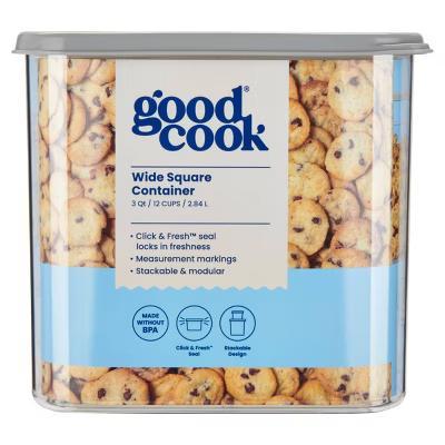 3qt 2pc Wide Square + Lid Food Storage Containers Gray: Stackable Design, Measurement Markings - Image 10