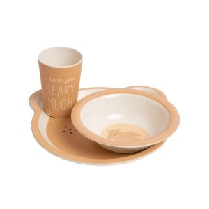 Pearhead 3pc Bamboo Feeding Set - Bear