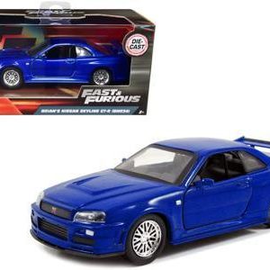 Brian's Nissan Skyline GT-R R34 Blue Fast & Furious" Movie 1/32 Diecast Car Model by "