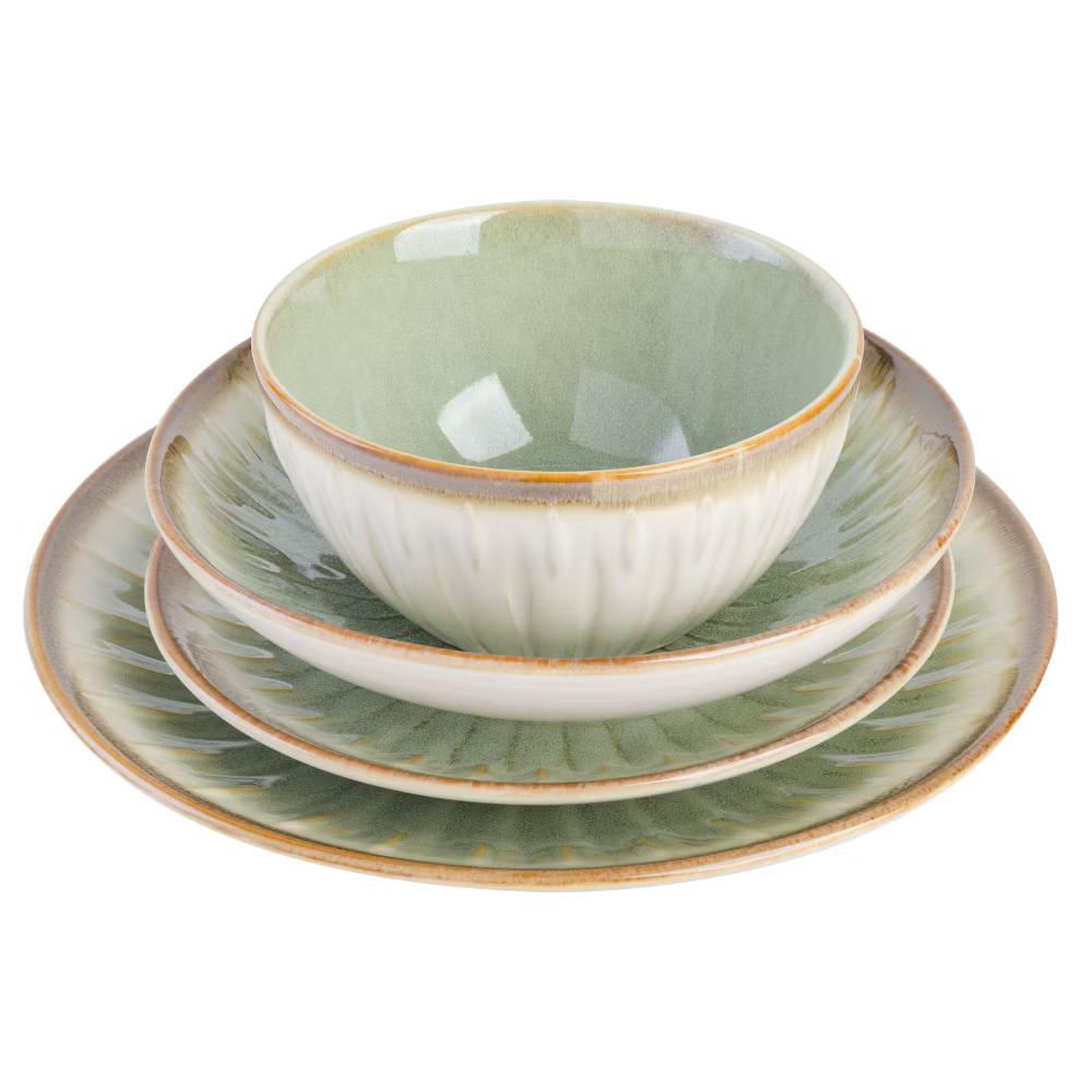 Mayfair Bay 16-Piece Embossed Double Bowl Reactive Dinnerware Set - Image 6