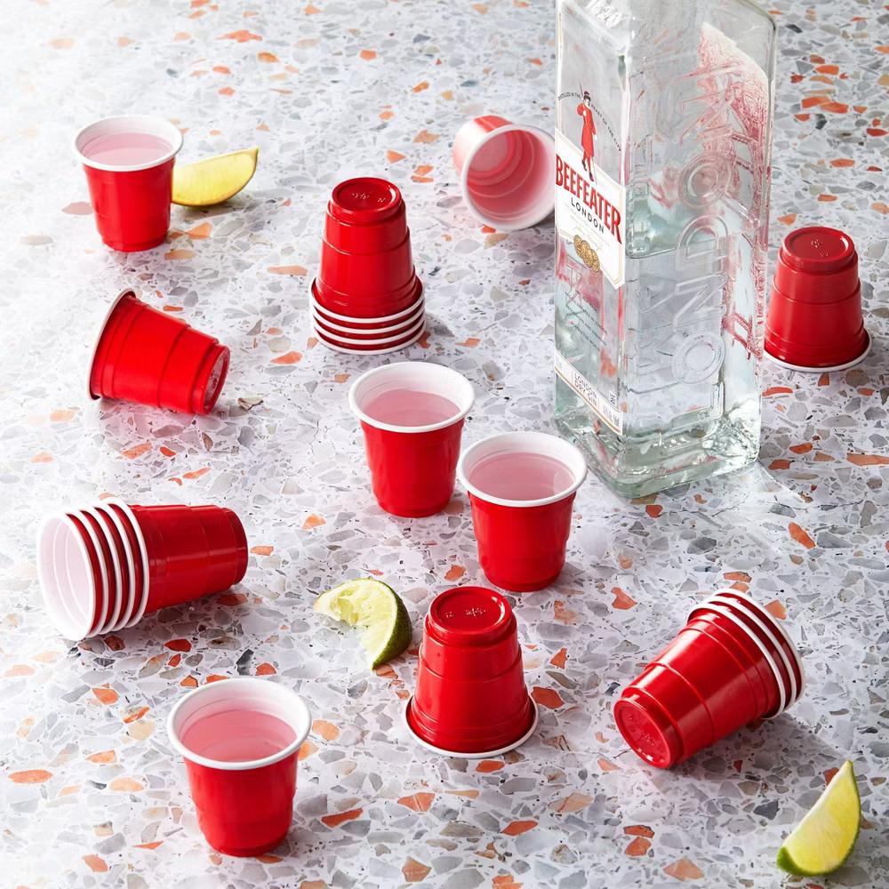 Houdini 20pk Disposable Shot Glasses: Red Plastic Shot Cups, 2oz Capacity - Image 7