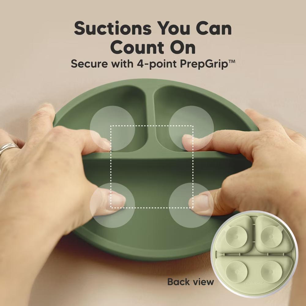 3-Pack Prep Suction Plates with Lids, 100% Silicone Baby Plates with Lid, BPA-Free Kids Divided Toddler Plates - Image 13
