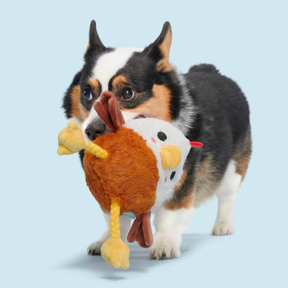 9.5" Classic Fuzzy Farm Rooster Plush Rope Dog Toy - Image 4