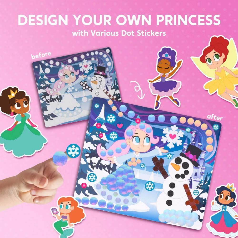Unicorns & Princess Dot Art Paper Craft Kit for Girls Age 3+ No Mess DIY Stickers Kids School Arts & Crafts Supplies Birthday Gifts Party favors - Image 6