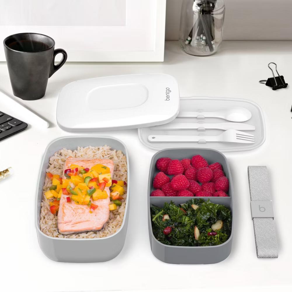 Classic All-in-One Stackable Lunch Box Container with Built in Flatware - Image 5