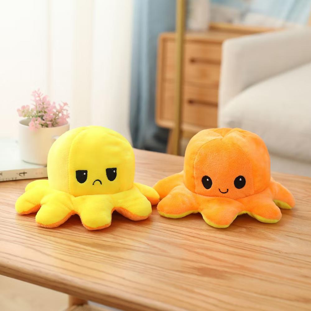 Link Moody Reversible Emotion Octopus Plushie Sad/Happy Express Your Emotions Moody Plush Toy Sensory Fidget Toy for Stress Relief - Image 12
