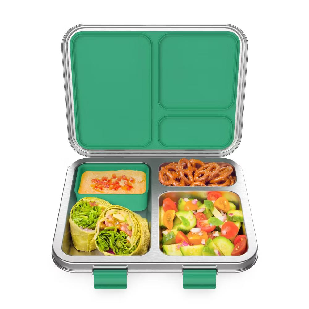 Kids' Stainless Steel Leakproof 3 Compartments Bento-Style Lunch Box - Image 19
