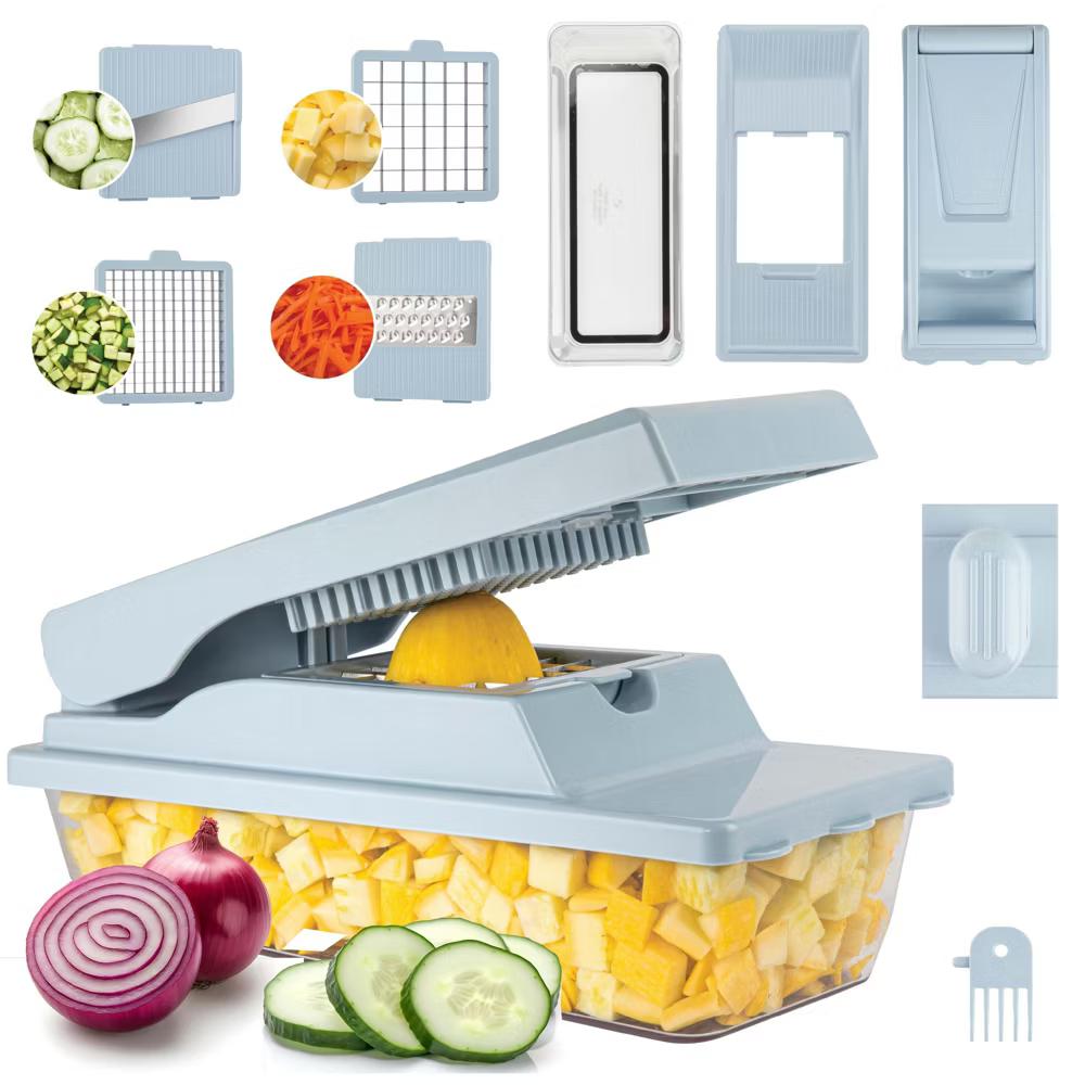 As Seen On TV NutriSlicer XL 7 Piece Vegetable Mandoline Slicer Chopper Dicer with Container & Blades - Image 5