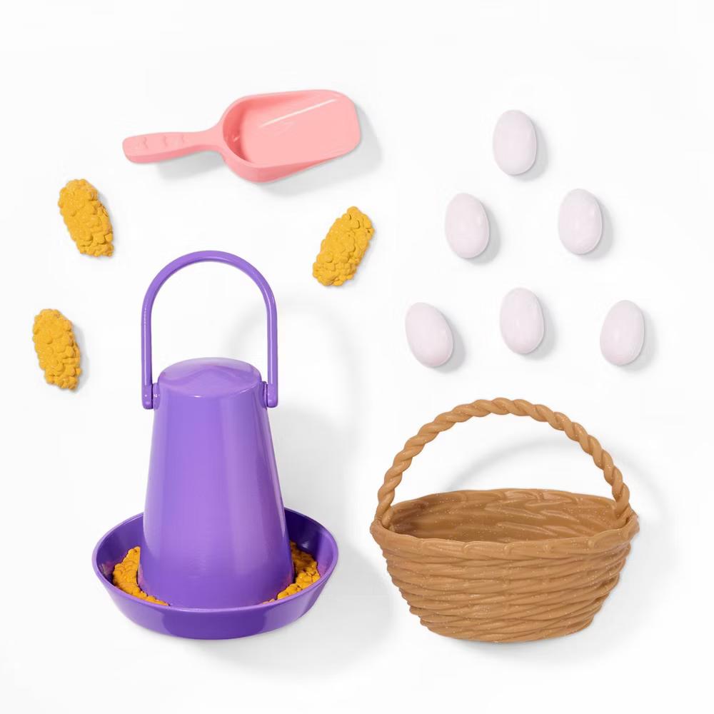 Chicken Coop Playset with Pet Baby Chick & "Egg-Laying" Chicken Plushie Accessories for 18" Dolls - Image 4
