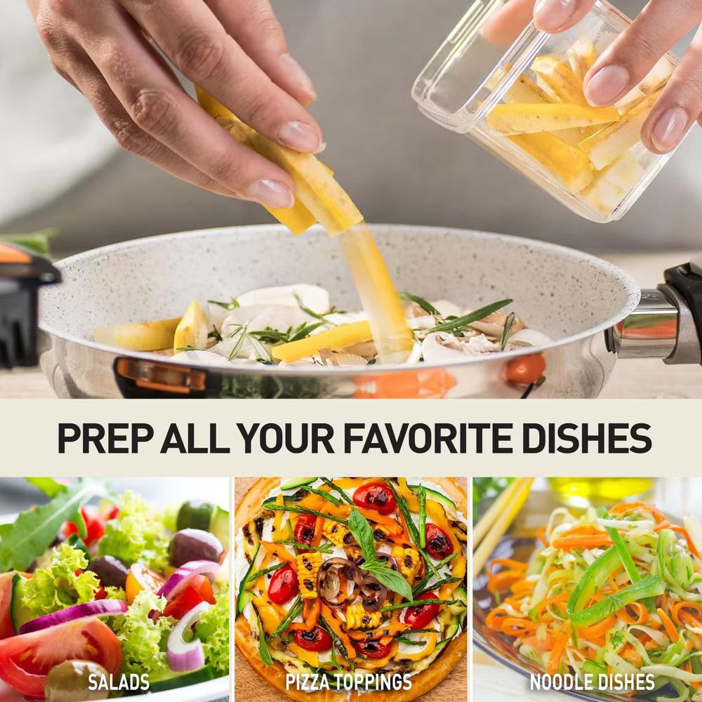 NutriSlicer Vegetable Slicer Cheese Grater Potato Slicer Salad Chopper with Suction Base - Image 4