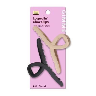 Looped In Claw Clips for Fine Hair - Black/Cream - 2ct - Image 8