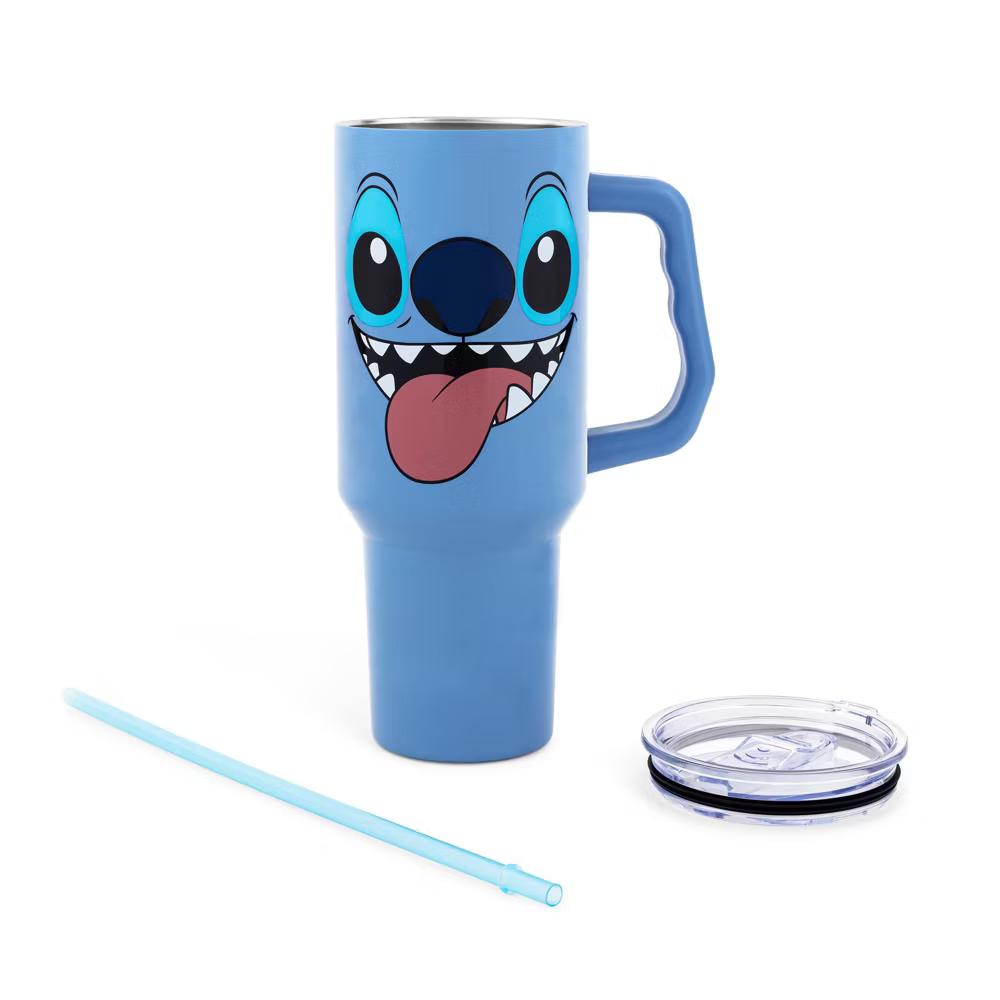 Lilo & Stitch Face Stainless Steel Tumbler With Handle | Holds 40 Ounces - Image 7
