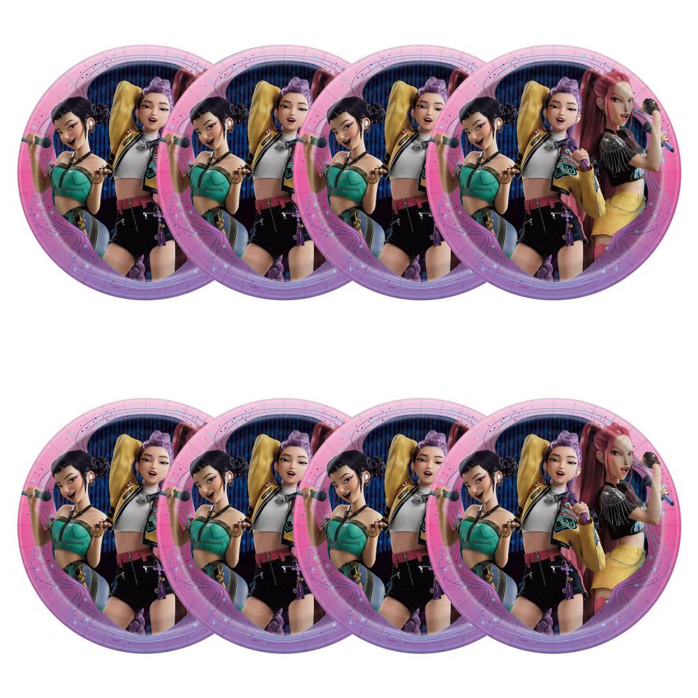 KPop Demon Hunters Round 9" Disposable Dinner Plates 8ct - Image 3