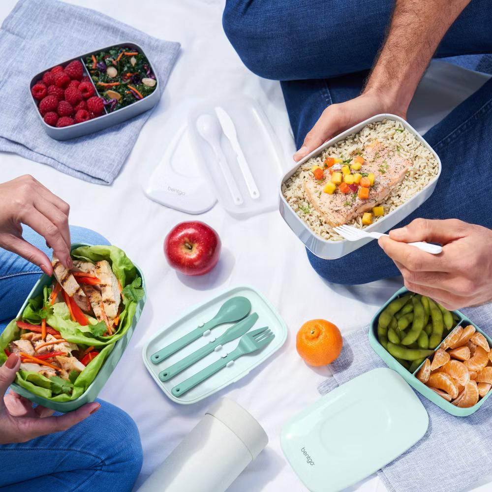 Classic All-in-One Stackable Lunch Box Container with Built in Flatware - Image 6