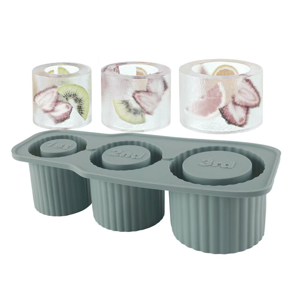 40oz Silicone 3 Tier Tumbler Ice Mold with Lid - Image 5