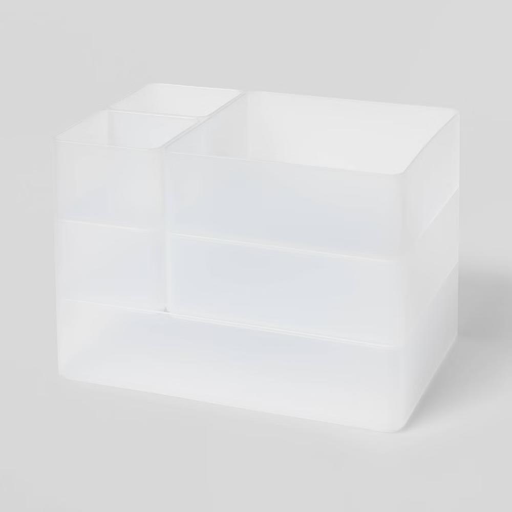 6pc Plastic Drawer Organizer Clear - Desk & Office Organization Set, Clear Desk Drawer Organizers - Image 2