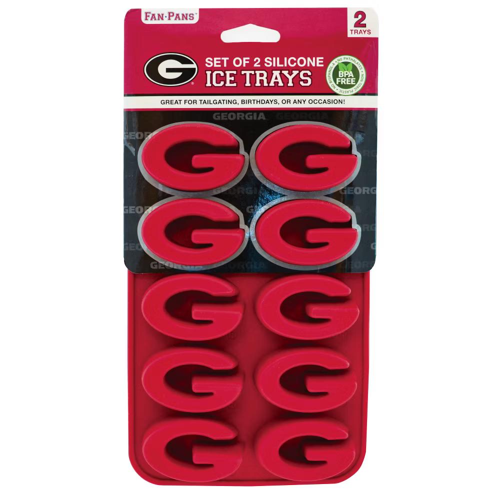 FanPans Silicone Ice Tray, NCAA Georgia Bulldogs Team Logo Silicone Ice Mold, 2-Pack