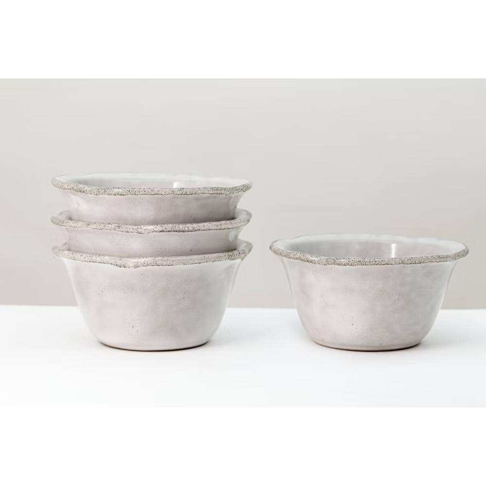 Set of 4 Carved Edge Mini Bowls - with Magnolia - Image 4