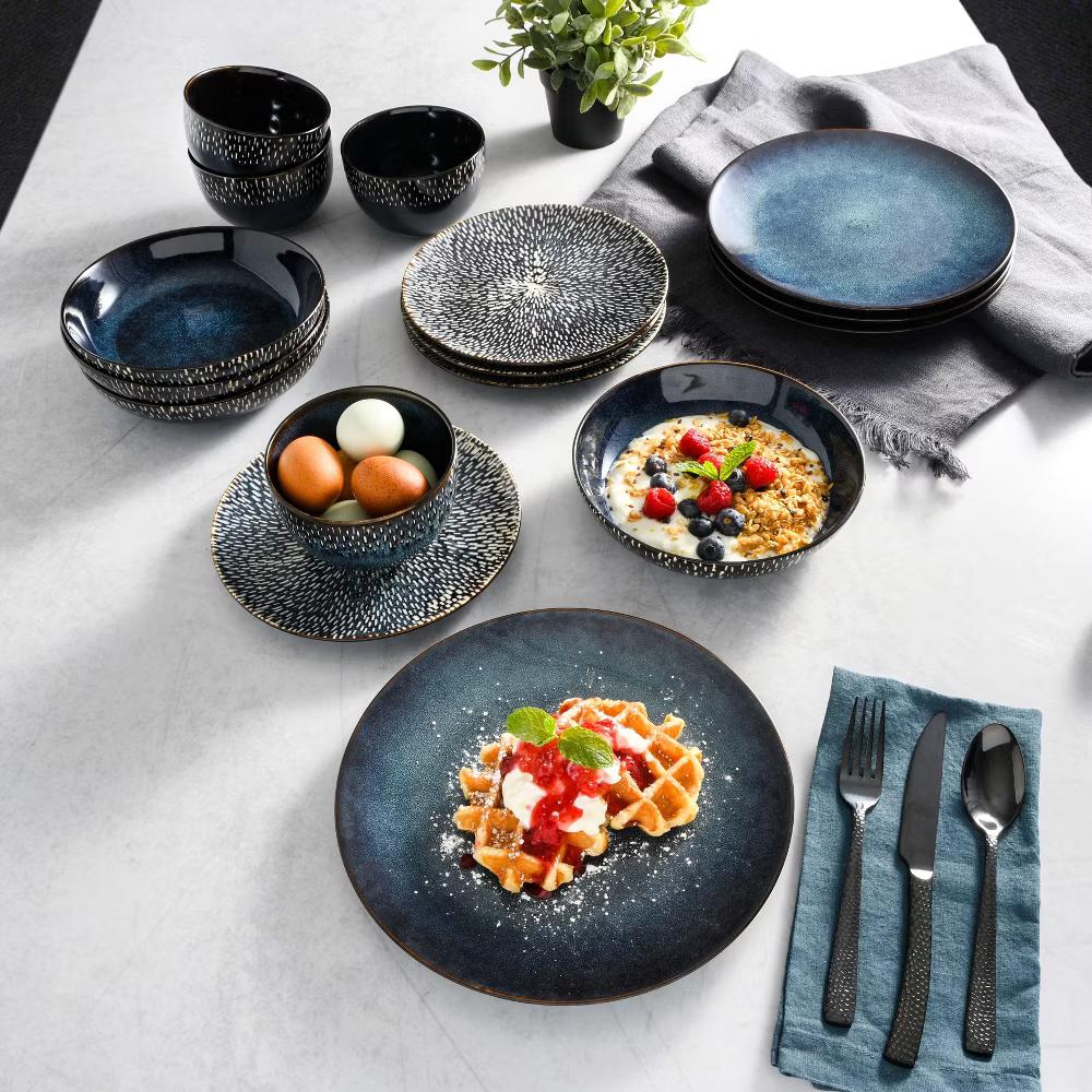 Matisse 16-Piece Reactive Stoneware Double Bowl Dinnerware Set - Image 6