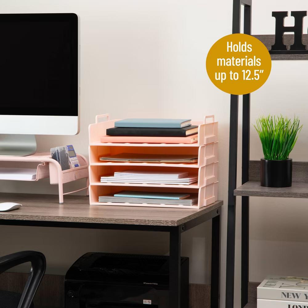 Organizer File Storage Plastic Pink