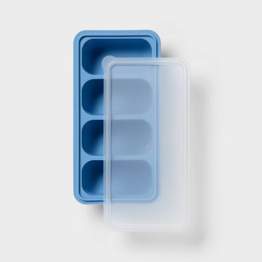 1c Silicone Freezer Mold with Lid Blue - Image 2