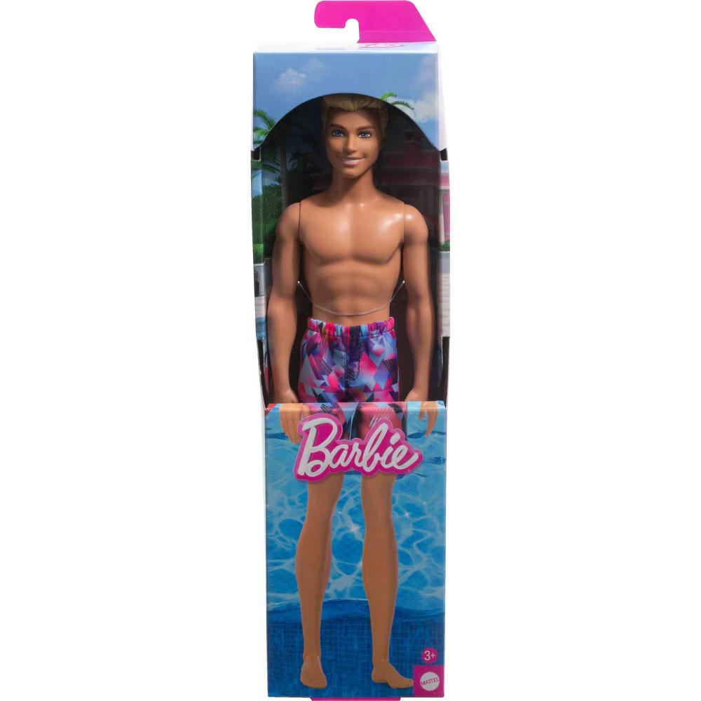 12.7" Beach Ken Doll Blond Hair/Blue Eyes Wearing Purple Swimsuit - Image 5