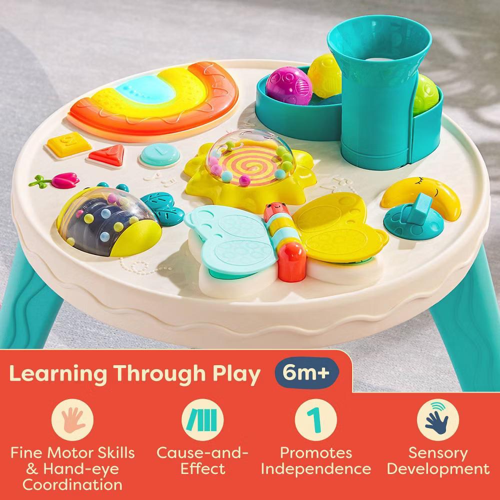 Busy B. Rainbow Sensory Station - Baby Activity Table, Music & Sounds, Toddler Play Center - Image 3