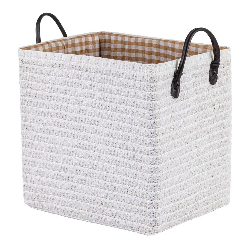 Woven Storage Basket for Clothes Shoes Organizer Bin with Handles - Image 19