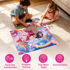 42 Piece Princess and Unicorn Jigsaw Puzzles for Kids 3-6, 27.5"x 19.5"