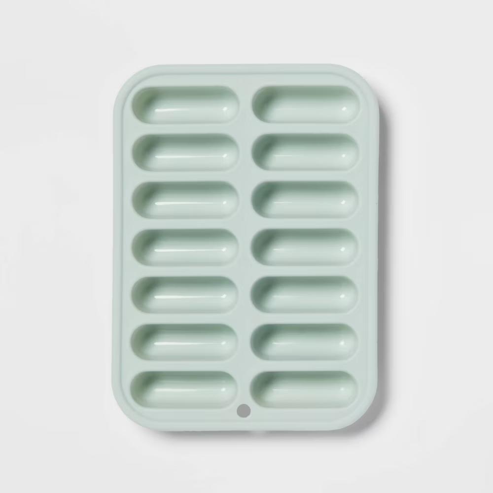 Silicone Ice Tray Mint Green - 14-Cavity Silicone Mold, Dishwasher-Safe, 8.55 Volume Capacity - Image 2