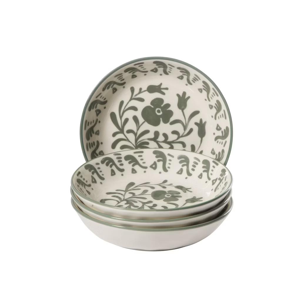 Bloomhouse - 2-Time Oprah’s Favorite Things - 4 Piece Dinner Bowl Set, 8” Stoneware Pasta Bowls, Floral Design, Dishwasher Safe - Image 10